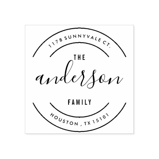 Ganze Rücksendeadresse Briefmarke Gummistempel (Prägung)