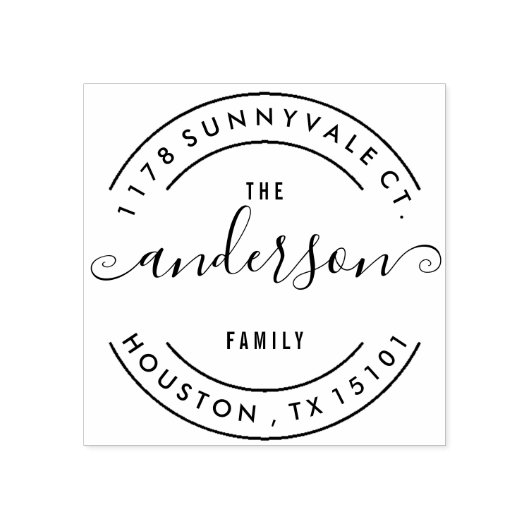 Ganze Rücksendeadresse Briefmarke Gummistempel (Prägung)