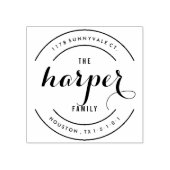 Ganze Rücksendeadresse Briefmarke Gummistempel (Prägung)