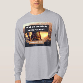 Ganze Rüstung Gottes - Lange Schläfchen Lt Gray T  T-Shirt