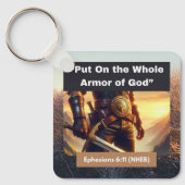 Ganze Rüstung Gottes - Quadratmetermetall-Schlüsse Schlüsselanhänger (Vorderseite)