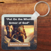 Ganze Rüstung Gottes - Quadratmetermetall-Schlüsse Schlüsselanhänger (Rückseite)