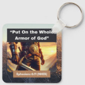 Ganze Rüstung Gottes - Quadratmetermetall-Schlüsse Schlüsselanhänger (Rückseite)