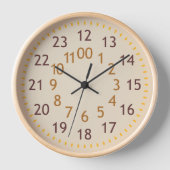 Ganze Stunden Erdnähe Naturholzrahmen dekorativ Uhr (Vorderseite)