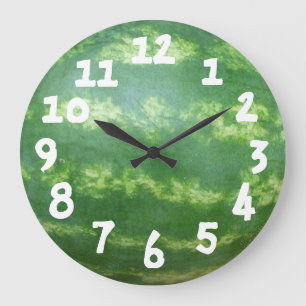 Ganze Wassermelone Einfach abzulesende Wanduhr