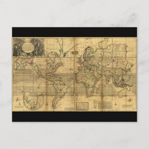 Ganze Weltkarte durch HermanMoll (1719) Postkarte