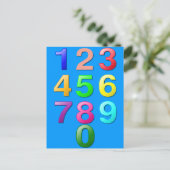 Ganze Zahlen oder Zahlen bis 9 Postkarte (Stehend Vorderseite)
