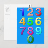 Ganze Zahlen oder Zahlen bis 9 Postkarte (Vorne/Hinten)