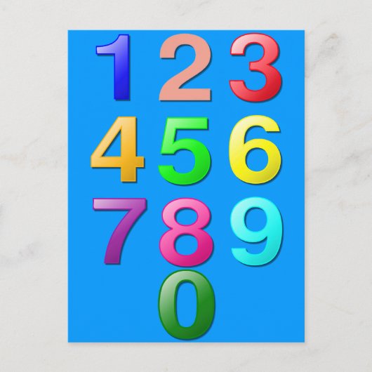 Ganze Zahlen oder Zahlen bis 9 Postkarte (Vorderseite)