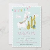 Ganzer Lama Fun Alpace Geburtstag Einladung (Vorderseite)