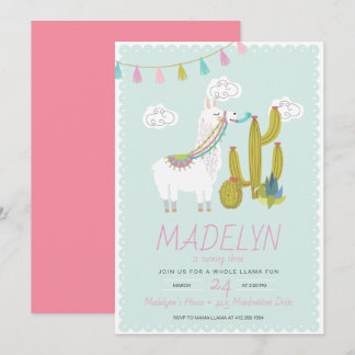Ganzer Lama Fun Alpace Geburtstag Einladung