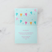 Ganzer Llama Fun Cake 2. Aqua Happy Birthday Karte (Innenseite)