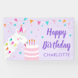 Ganzer Llama Fun Cake 3. Geburtstag Lila Banner