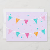 Ganzer Llama Fun Cake 3. Geburtstag Lila Einladung (Rückseite)