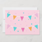 Ganzer Llama Fun Cake 3. Geburtstag Rosa Einladung (Rückseite)