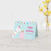 Ganzer Llama Fun Cake 5. Aqua Happy Birthday Karte (Gelbe Blume)