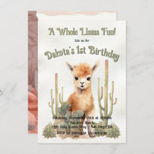 Ganzer Llama Fun macht einen Geburtstag Einladung