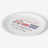 Ganzes Abo Steam Train Pink Girl Geburtstag Pappteller (Schrägansicht)