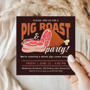 Ganzes Hog Roast Party Einladung