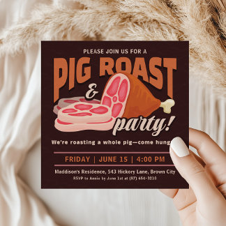 Ganzes Hog Roast Party Einladung