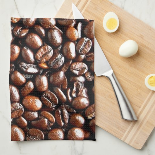 Ganzes Kaffeebohne-Muster Geschirrtuch (Viertel Falte)