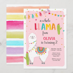 Ganzes Lama Spaß Geburtstagseinladung Alpes Fiesta Einladung