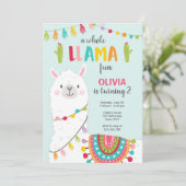 Ganzes Lamas Geburtstagsfeier Einladung Alpes Fies (Stehend Vorderseite)