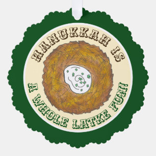 Ganzes Latke (Lotta) Spaß Hanukkah Urlaub Essen Ornament Karte
