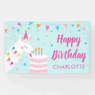 Ganzes Llama Fun Cake 3. Geburtstag Aqua Banner