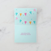 Ganzes Llama Fun Cake 3. Geburtstag Aqua Dankeskarte (Innenseite)