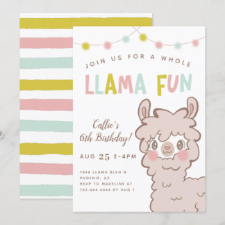 Ganzes Llama Fun Kindergeburtstag Party Einladung