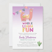Ganzes Llama Fun Mama Baby Liebe Fiesta Cacti Einladung (Vorderseite)