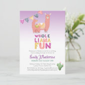 Ganzes Llama Fun Mama Baby Liebe Fiesta Cacti Einladung (Stehend Vorderseite)