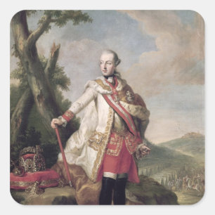 Ganzes Portrait von Joseph II Quadratischer Aufkleber