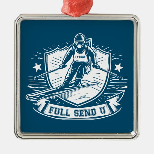 Ganzes Schifahren an der Universität Ornament Aus Metall (Vorne)