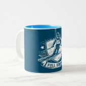 Ganzes Schifahren an der Universität Zweifarbige Tasse (Vorderseite Links)