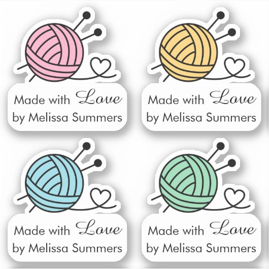 Ganzgarne aus Liebe, Set von 4 Aufkleber (Vorderseite)