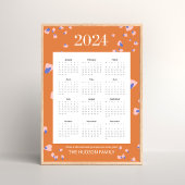 Ganzjährig 12 Monate Blume Petals Terracotta Poster