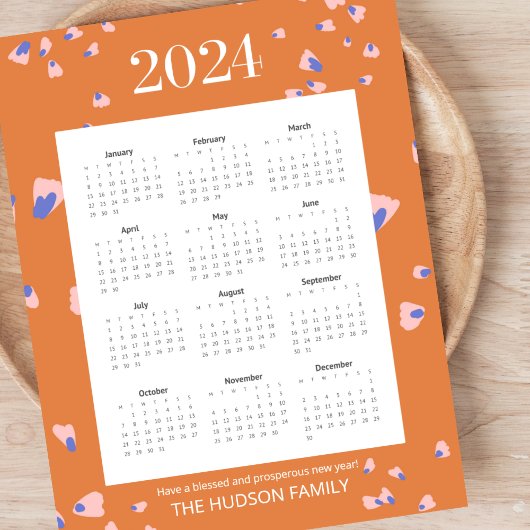 Ganzjährig 12 Monate Blume Petals Terracotta Poster