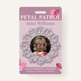 Ganzjährig rosa Pink Petal Patrol Flower Girl Abze Ausweis