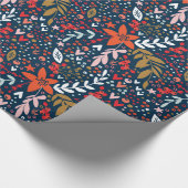 Ganzjähriges Navy-Flora-Geschenkpapier Geschenkpapier (Ecke)