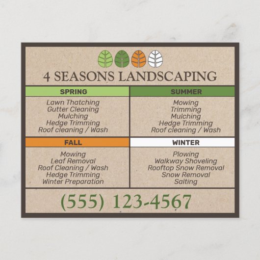 Ganzjähriges Pflegeprogramm Landschaften Flyer (Vorne)