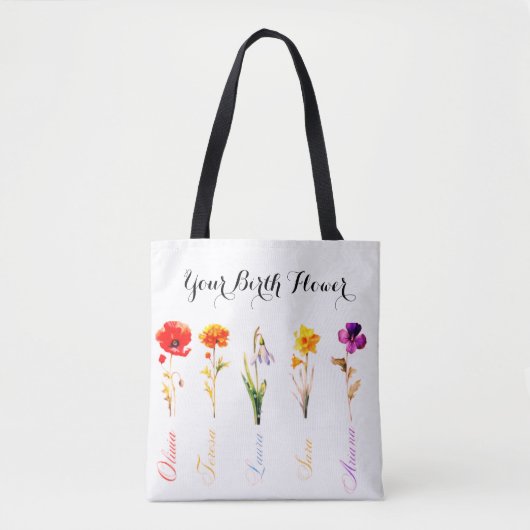 Ganzmonatige Blume Tote Tasche (Vorderseite)