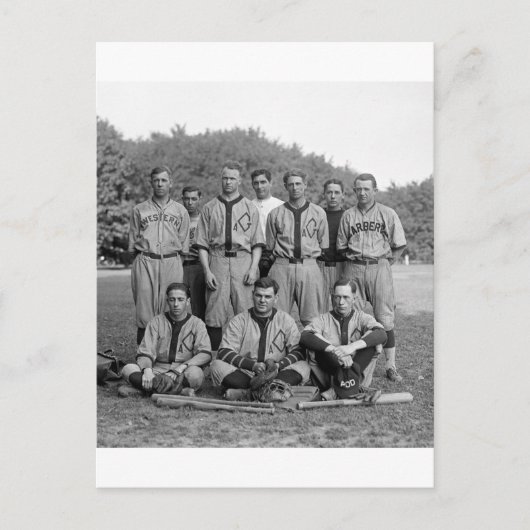 GAO des PO Baseball Teams, 1920er Postkarte (Vorderseite)
