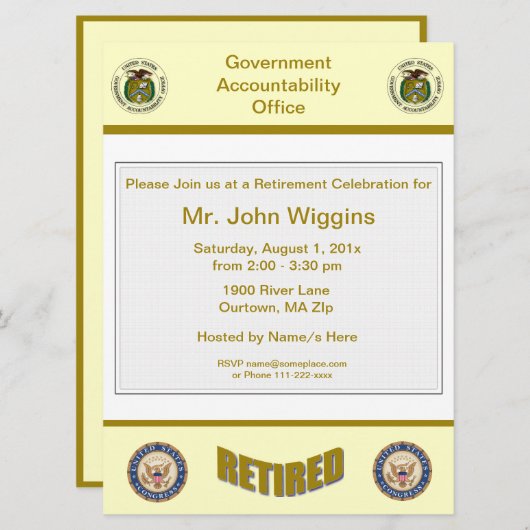 GAO-Einladung zur Ruhestandsregelung Einladung (Vorne/Hinten)