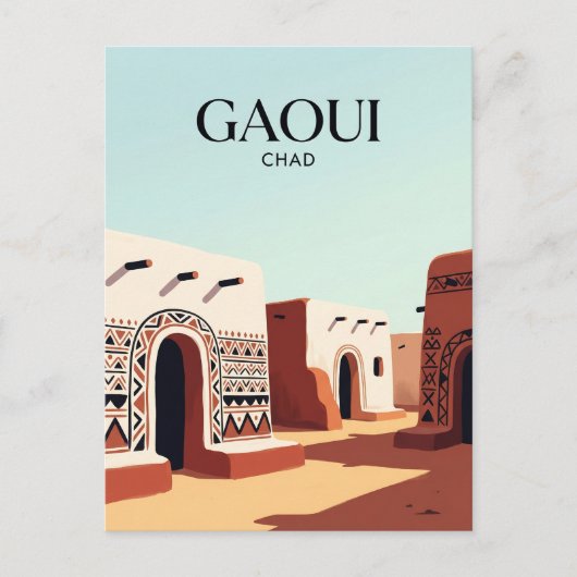 Gaoui Dorf Tschad Postkarte (Vorderseite)