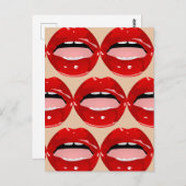 GAP TOOTH GIRL RED LIPS POSTCARDS POSTKARTE (Vorne/Hinten)