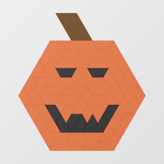 Gap-Toothed Jack-o-Lantern Trapezoid Tile Fensteraufkleber (Blatt)