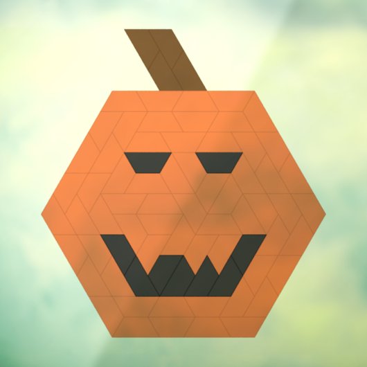 Gap-Toothed Jack-o-Lantern Trapezoid Tile Fensteraufkleber (Blatt 3)