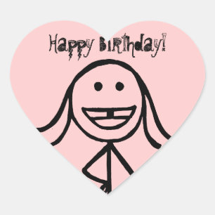 Gap zahngirl, Happy Birthday! Herz-Aufkleber